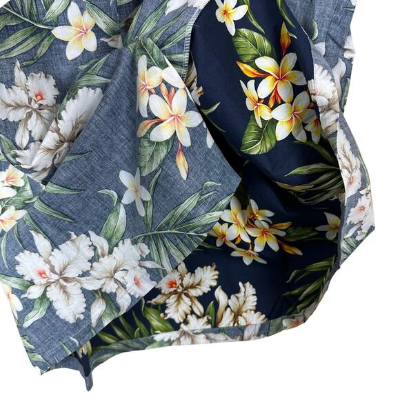 Vintage Made in Hawaii Floral Aloha Resort Shirt Reverse Look USA Mens L XL - Picture 4 of 7